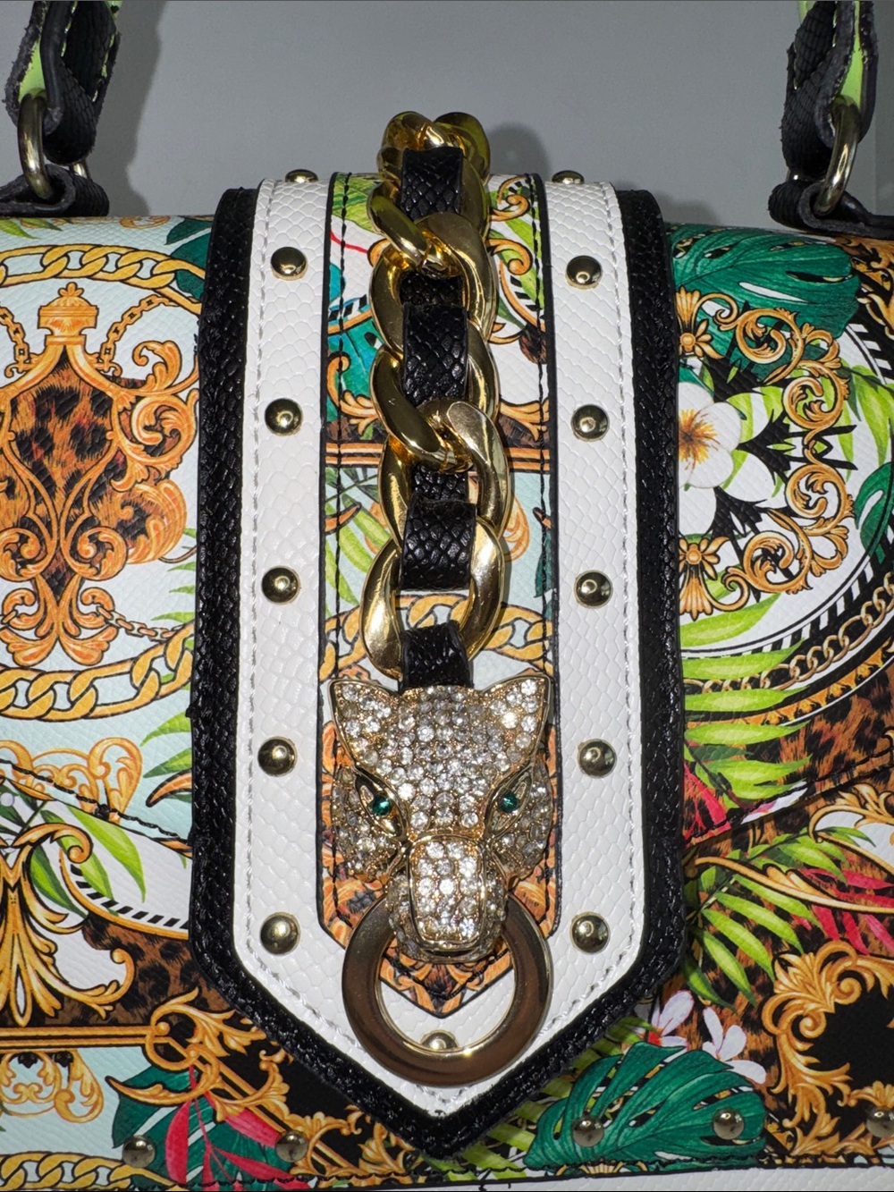 Aldo White Multi-Color Printed Top-Handle Crossbody Bag - Picture 5 of 8